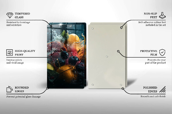 Tampa de parede do fogão a gás Frutas na água