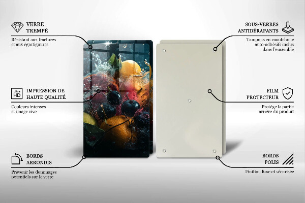 Tampa de parede do fogão a gás Frutas na água