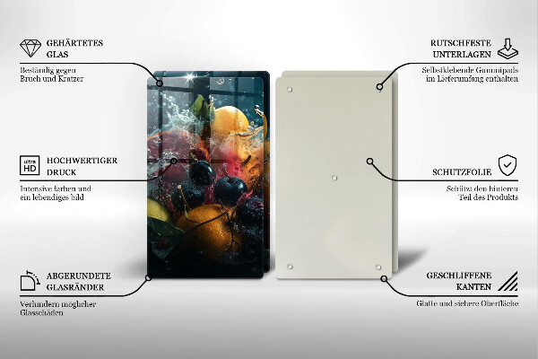 Tampa de parede do fogão a gás Frutas na água