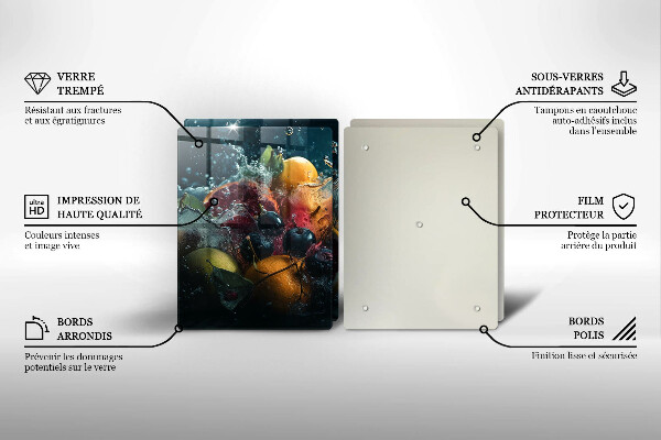 Tampa de parede do fogão a gás Frutas na água