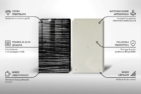 Tampa da placa de indução Abstração preta