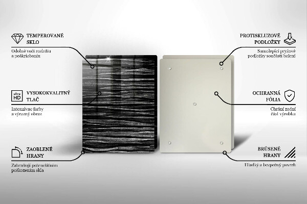 Tampa da placa de indução Abstração preta