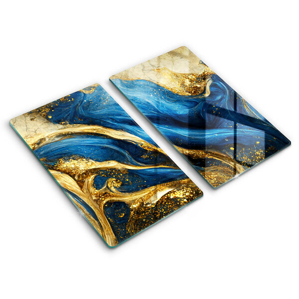 Cobertura de indução Mármore azul e dourado