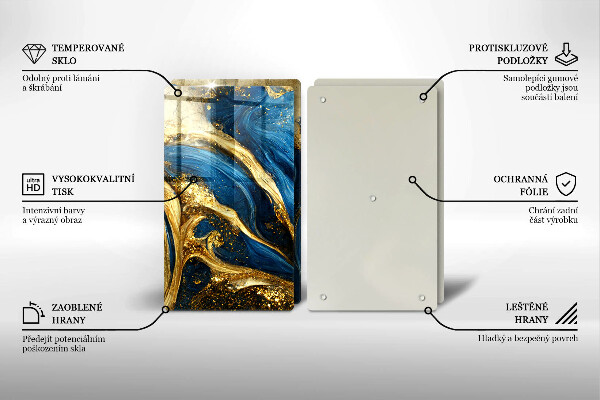 Cobertura de indução Mármore azul e dourado