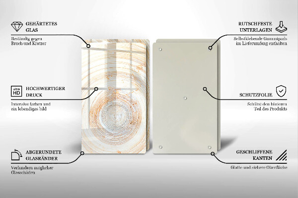 Cobertura de indução Textura de madeira