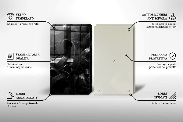 Cobertura de indução Macarrão preto Tagliatelle