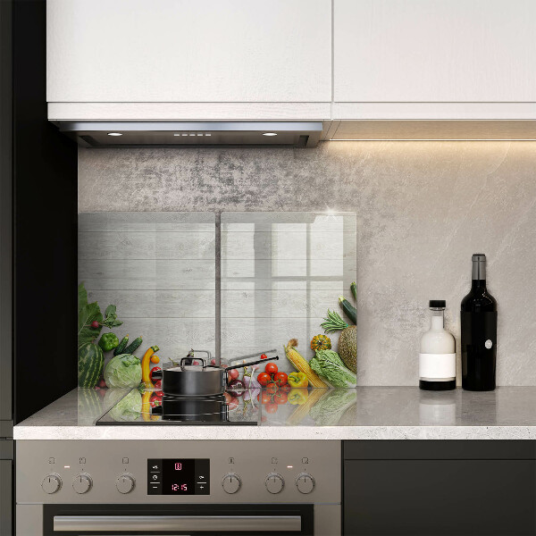 Tampa de parede do fogão a gás Legumes em tábuas