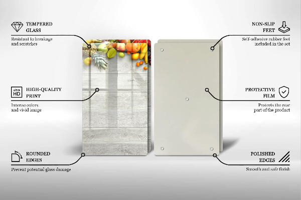Tampa de parede do fogão a gás Frutas em tábuas