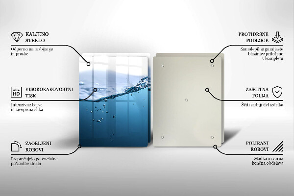 Tampa de parede do fogão a gás Água azul