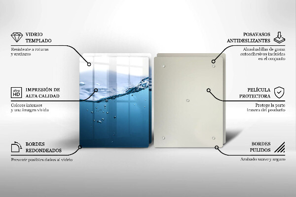 Tampa de parede do fogão a gás Água azul