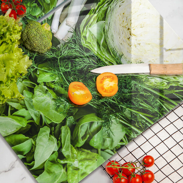 Tampa de parede do fogão a gás Vegetais verdes