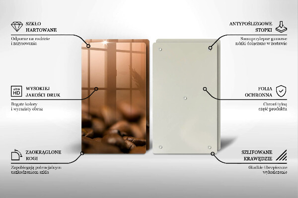 Painel de proteção para a cozinha Grãos de café