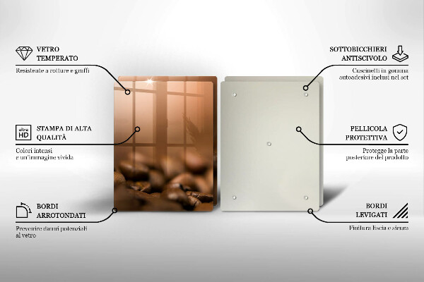 Painel de proteção para a cozinha Grãos de café