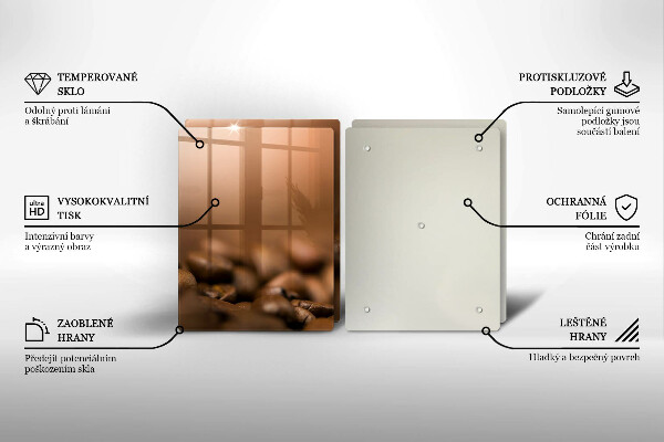 Painel de proteção para a cozinha Grãos de café