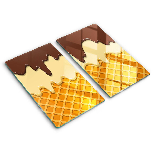 Painel de proteção para a cozinha Ilustração de gelado em cone