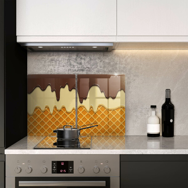 Painel de proteção para a cozinha Ilustração de gelado em cone