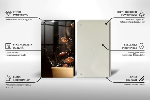 Tampa de parede do fogão a gás Grãos de café quente