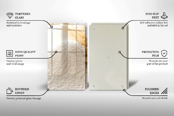 Tampa de parede do fogão a gás Farinha e espigas de cereais