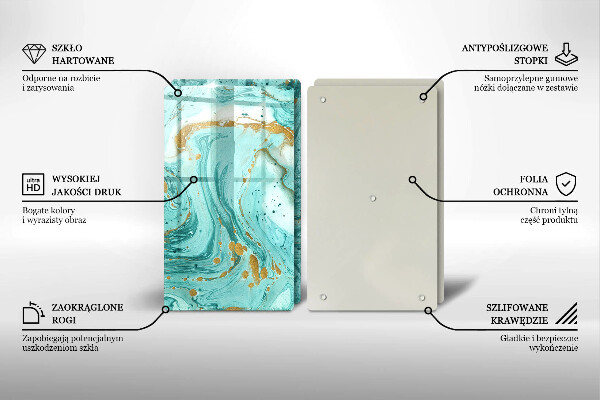 Tampa de parede do fogão a gás Abstração azul