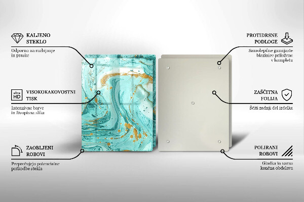 Tampa de parede do fogão a gás Abstração azul