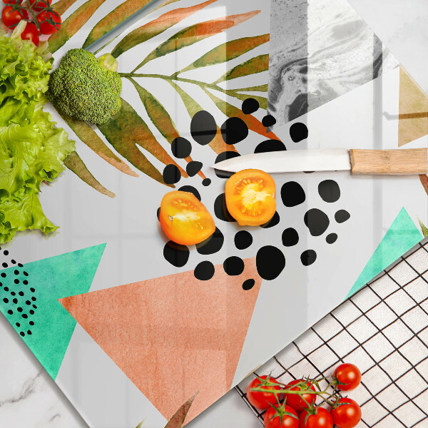 Tampa de parede do fogão a gás Padrão boho de folhas