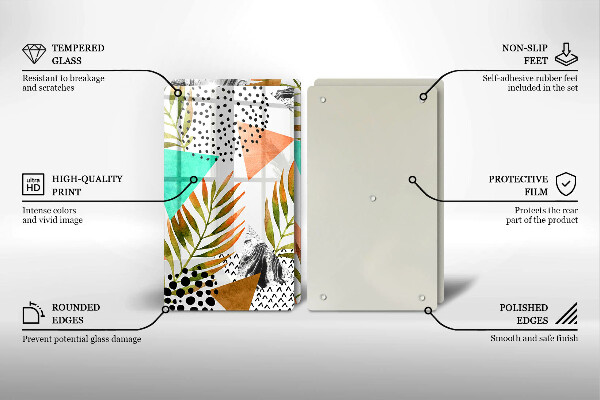 Tampa de parede do fogão a gás Padrão boho de folhas