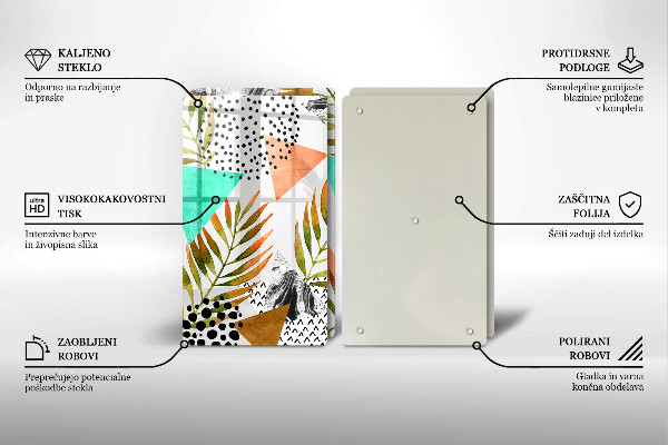 Tampa de parede do fogão a gás Padrão boho de folhas