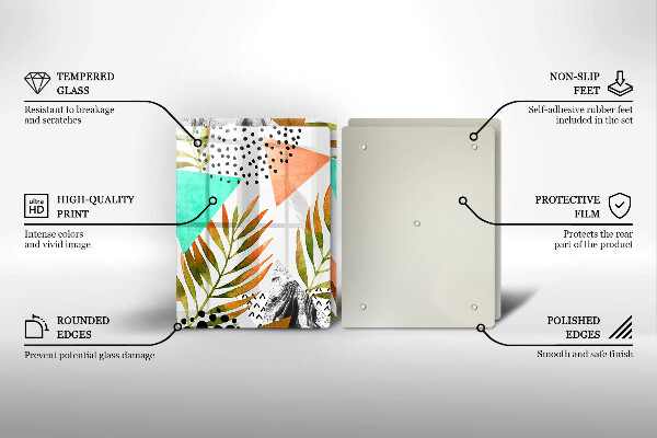 Tampa de parede do fogão a gás Padrão boho de folhas