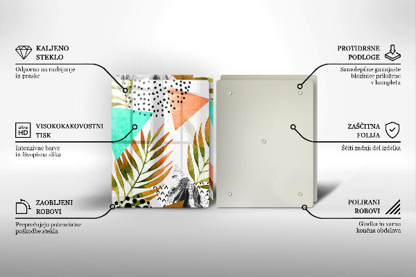 Tampa de parede do fogão a gás Padrão boho de folhas