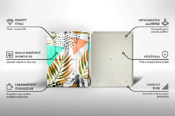 Tampa de parede do fogão a gás Padrão boho de folhas