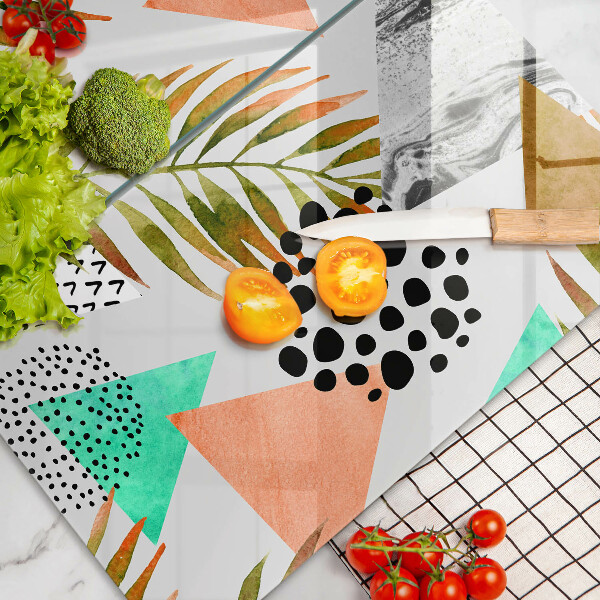 Tampa de parede do fogão a gás Padrão boho de folhas