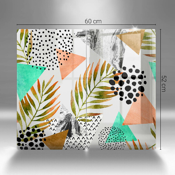 Tampa de parede do fogão a gás Padrão boho de folhas