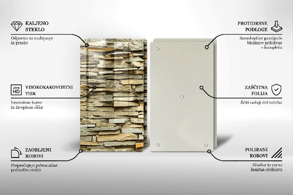 Placa de proteção para o fogão Pedras decorativas