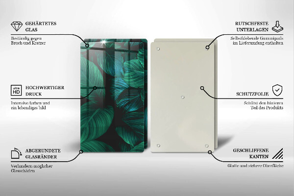 Tampa de parede do fogão a gás Folhas da selva