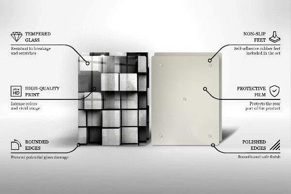 Placa de proteção para o fogão Abstração quadrados 3D
