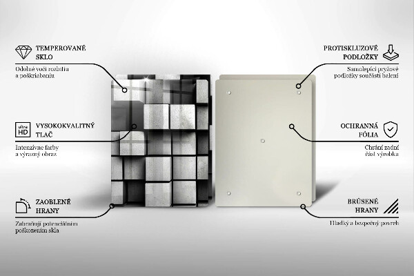 Placa de proteção para o fogão Abstração quadrados 3D