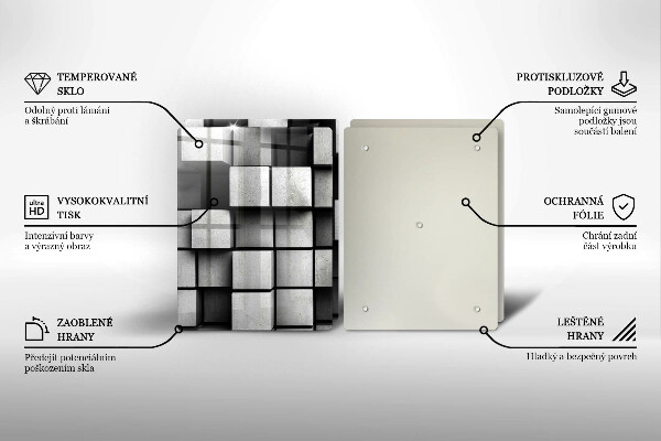 Placa de proteção para o fogão Abstração quadrados 3D