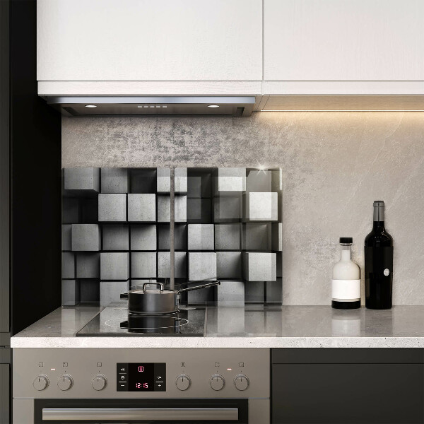 Placa de proteção para o fogão Abstração quadrados 3D