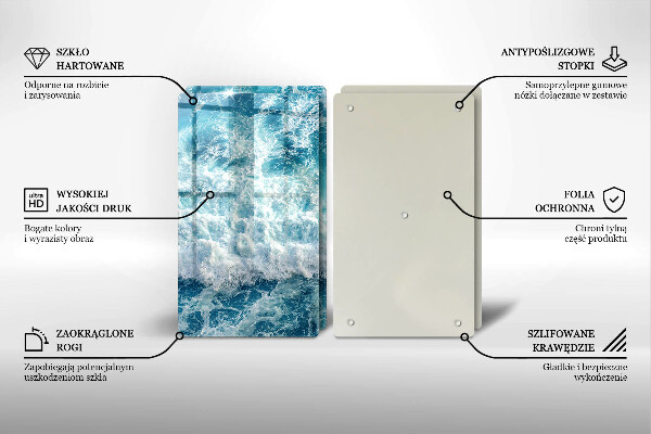 Tampa de parede do fogão a gás Água ondas do mar