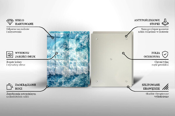 Tampa de parede do fogão a gás Água ondas do mar