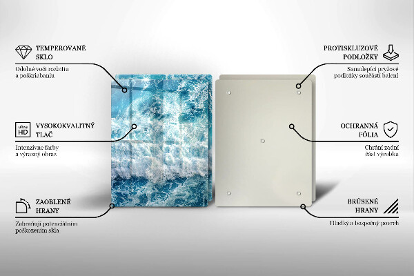 Tampa de parede do fogão a gás Água ondas do mar