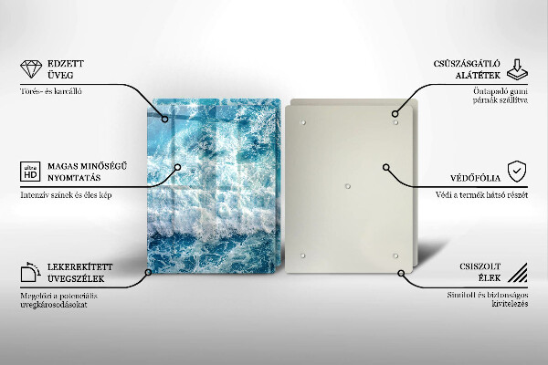 Tampa de parede do fogão a gás Água ondas do mar