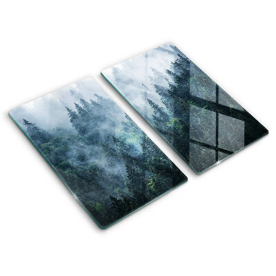 Tampa de parede do fogão a gás Floresta de árvores e neblina
