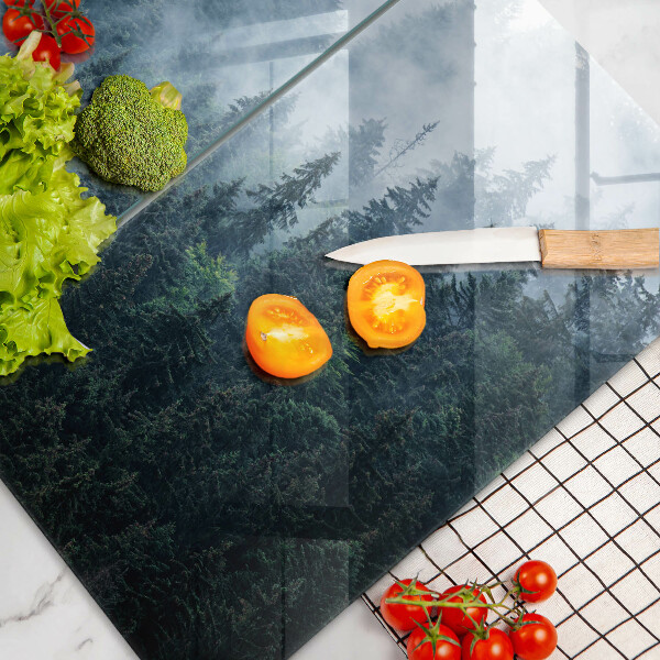 Tampa de parede do fogão a gás Floresta de árvores e neblina