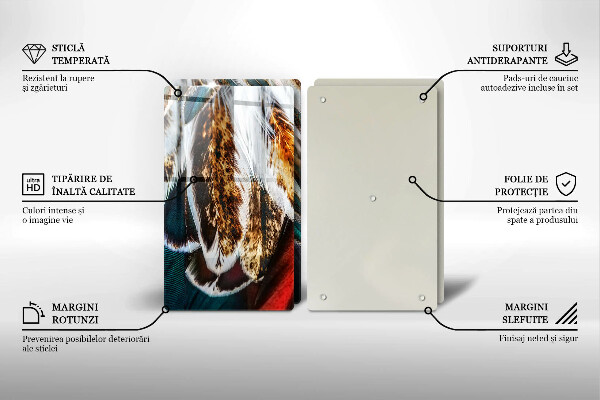 Tampa de parede do fogão a gás Boho penas de pássaro