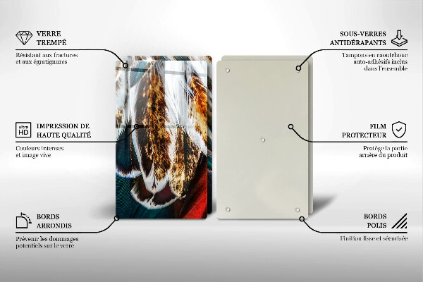 Tampa de parede do fogão a gás Boho penas de pássaro