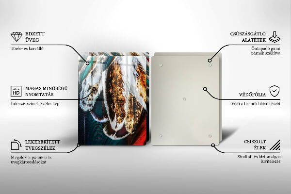 Tampa de parede do fogão a gás Boho penas de pássaro