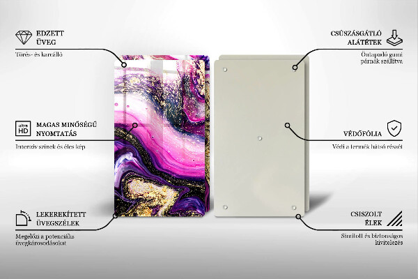 Painel de segurança para cozinhas Abstração design ouro
