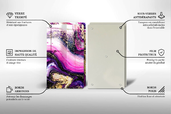 Painel de segurança para cozinhas Abstração design ouro