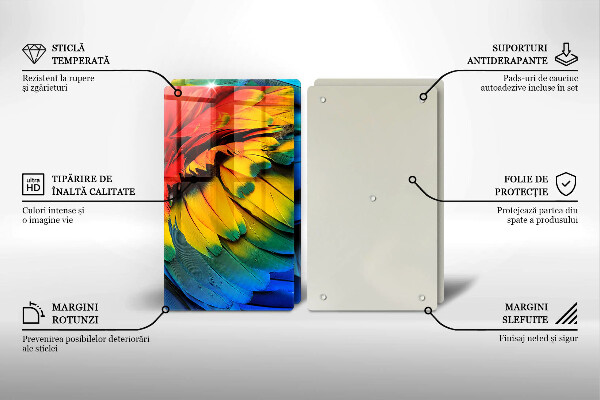 Tampa de parede do fogão a gás Penugem colorida de papagaio